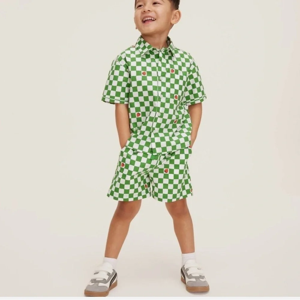NWT Kate Spade x Target Green Checkered Kids Outfit